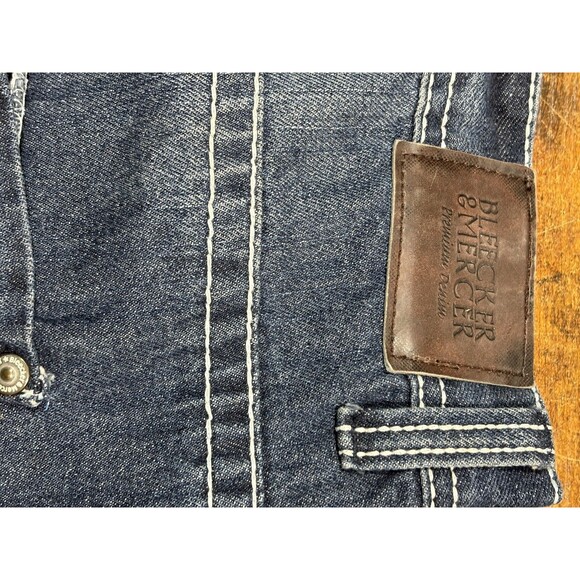 Bleecker & Mercer Jeans Sport Moto Blue Denim Mens 38x32 - Picture 6 of 6